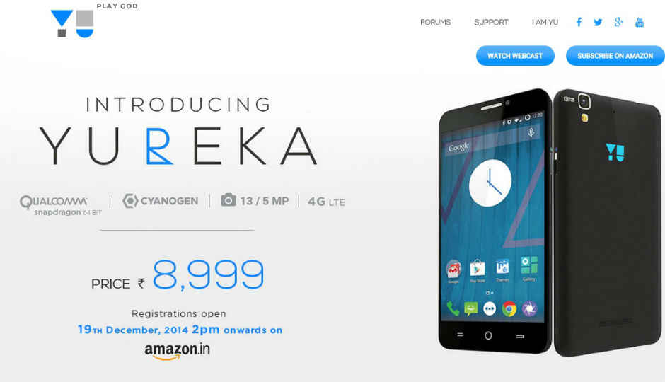 Micromax Yu Yureka goes up for registration right now