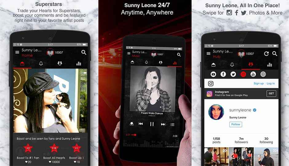 Image result for sunny leone mobile app