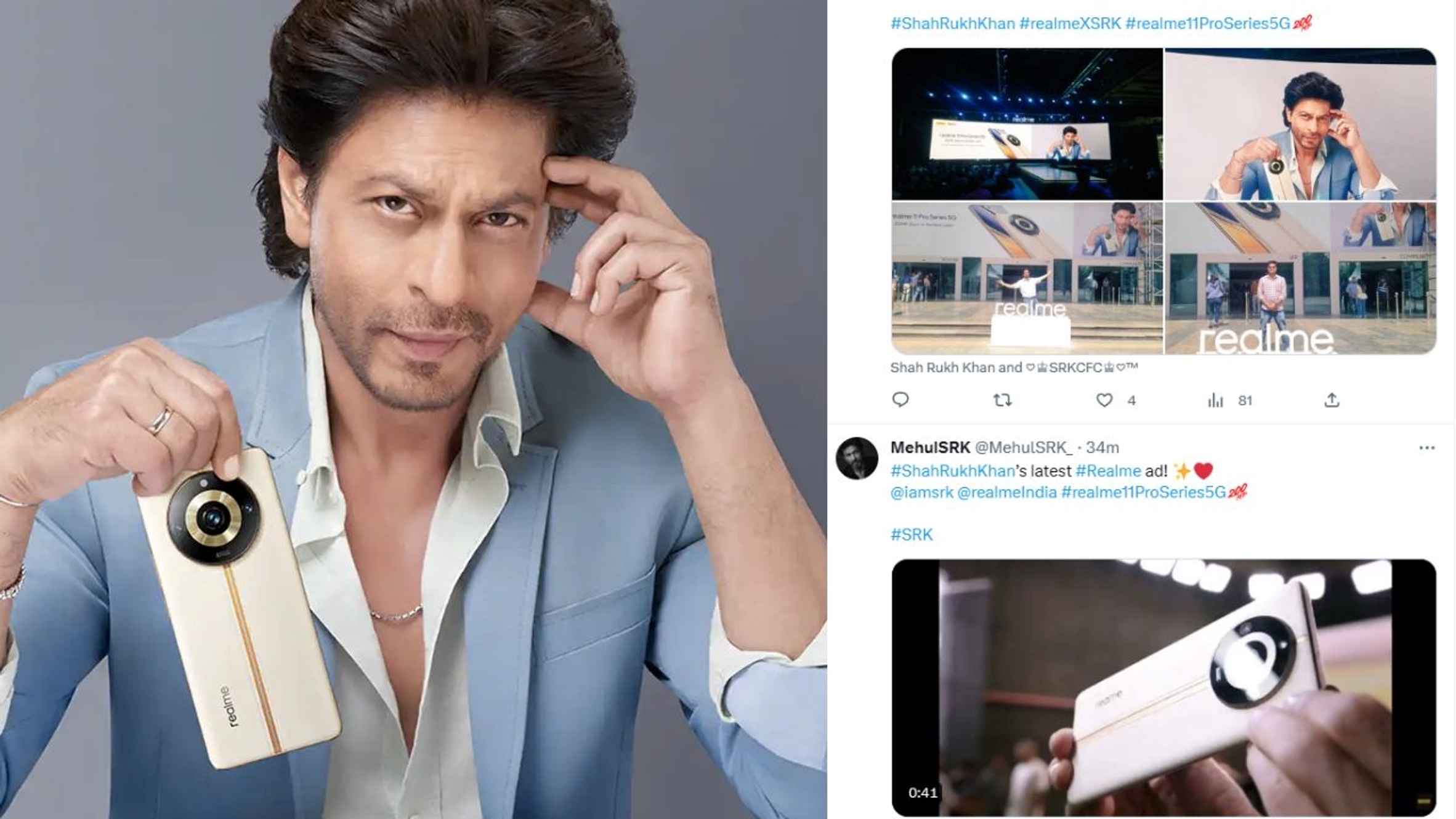 See How Shahrukh Khan Fans Reacted To Him Launching The Realme 11 Pro