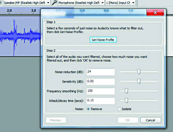 audacity denoise