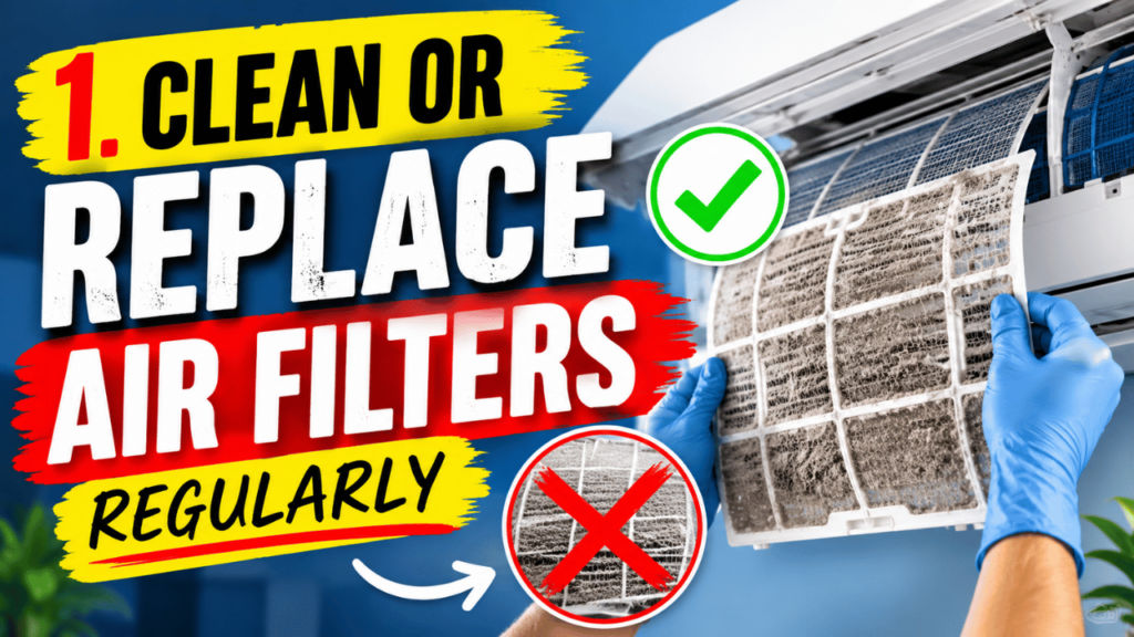 1. Clean or replace air filters regularly