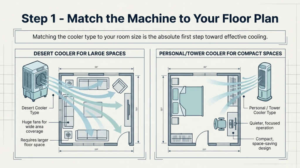 1. Select the right type of cooler for your space
