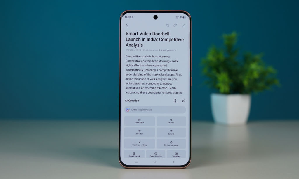 Vivo T5 AI notes creation