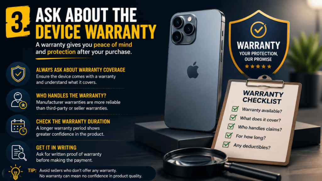 3. Ask about the device warranty