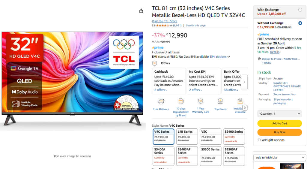 Best 32 Inch QLED Smart TV Sale