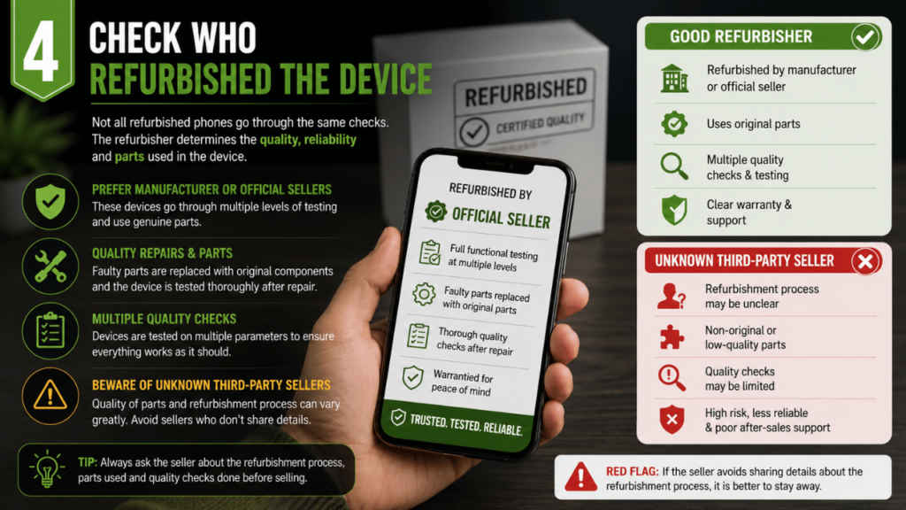 4. Check who refurbished the device