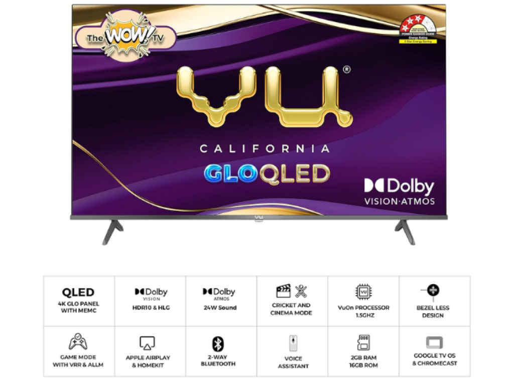 VU 43 Inches GloQLED Series 4K Google Smart TV