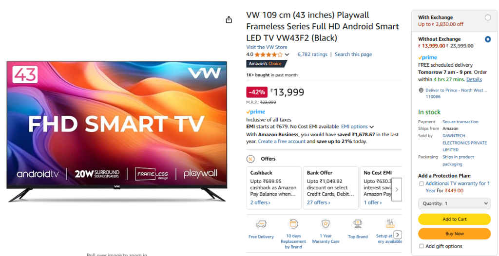 43 Inch Smart TV Deal