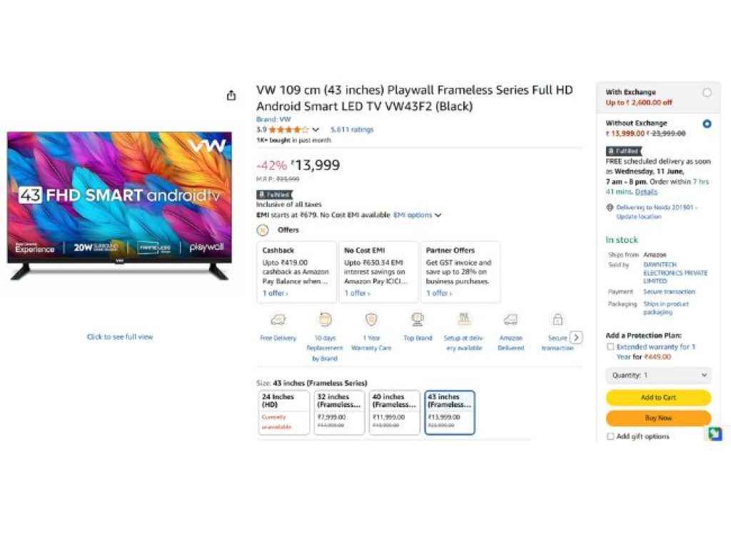 43 inch TV