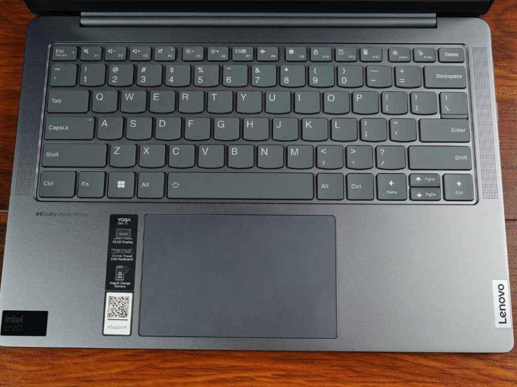 best thin and light laptop under Rs 1 lakh - Lenovo YOGA Slim 7i Keyboard And Trackpad