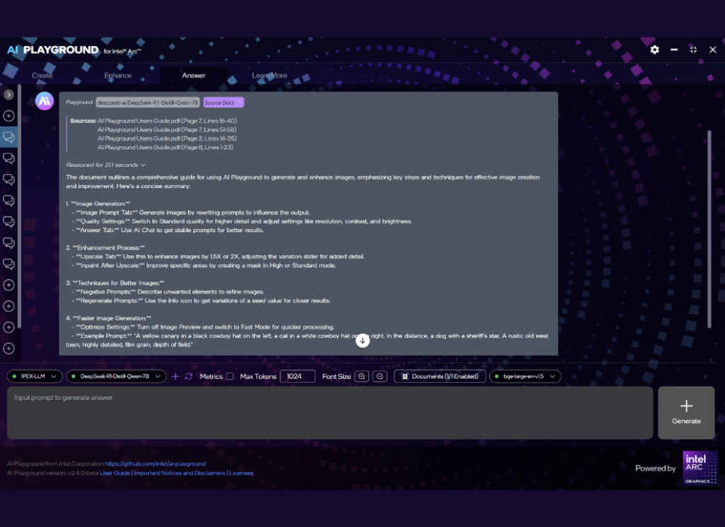 How to Use Intel AI Playground Effectively and Run LLMs Locally - RAG