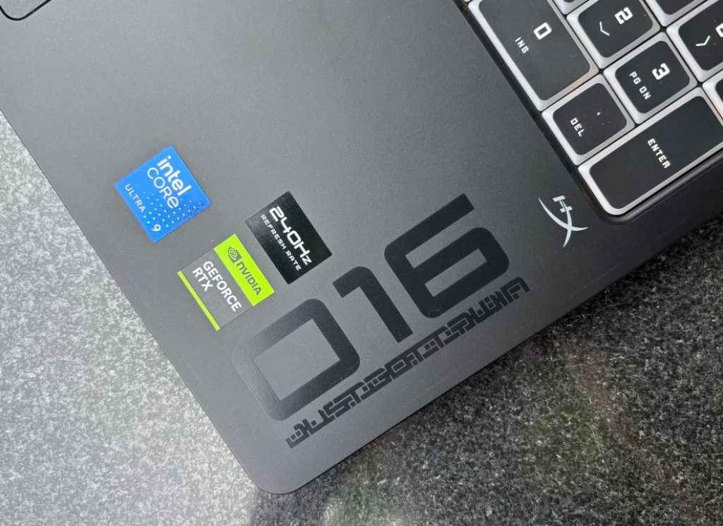 HP Omen Max 16 Review- CPU GPU Display stickers