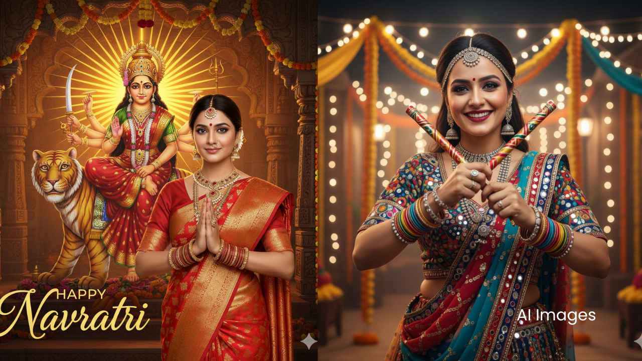 आपकी महिला मित्र को हिरोइन बना देंगे ये 10 एआई प्रॉम्प्ट्स, Navratri 2025 पर झट से मिल जायेगा परफेक्ट डांडिया लुक.. अभी आजमा कर देंखें