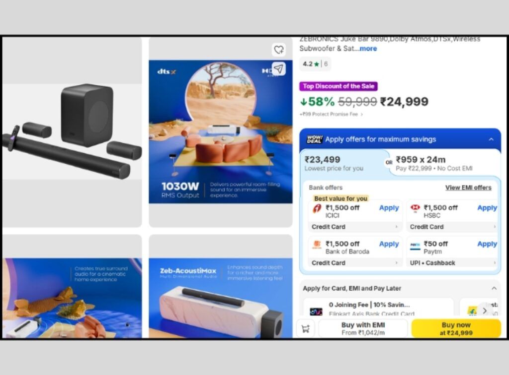 5.1.2 Dolby Atmos soundbar deal on flipkart goat sale