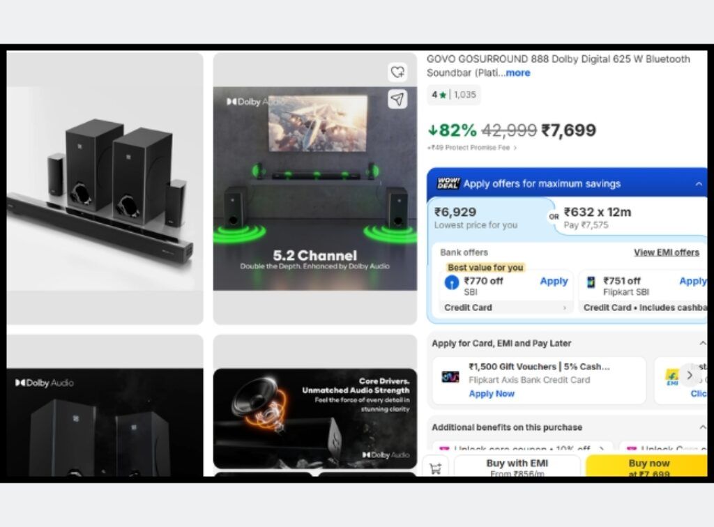 5.2 Dolby Soundbar deal on flipkart freedom sale