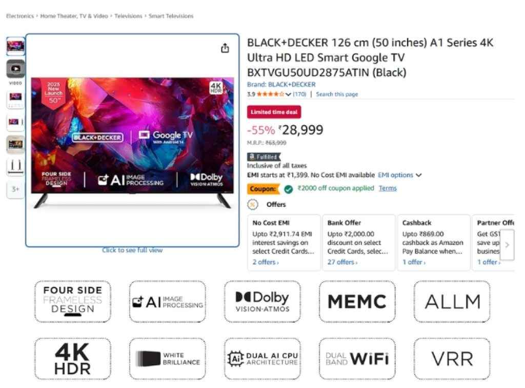 50 inch Smart Tv deals