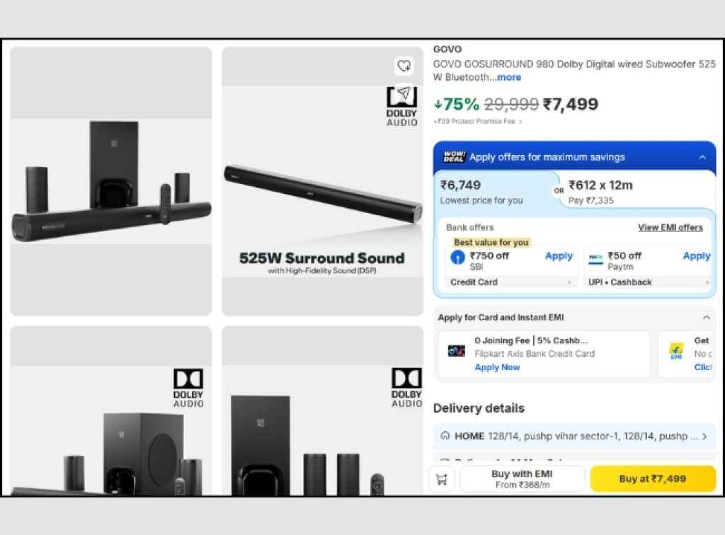 525W 5.1 Dolby Soundbar deal on flipkart big saving days sale