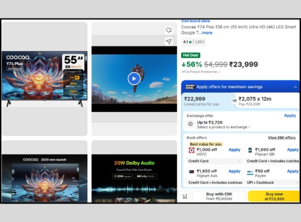 55 inch 4K Smart Tv offer