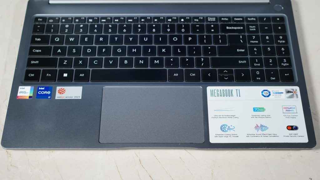 Tecno Megabook T1 Review: Keyboard And Trackpad