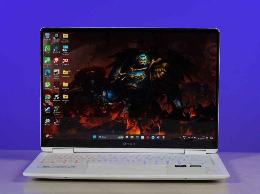 HP Omen Transcend 14 Thin And Light Gaming Laptop Review: Display front view