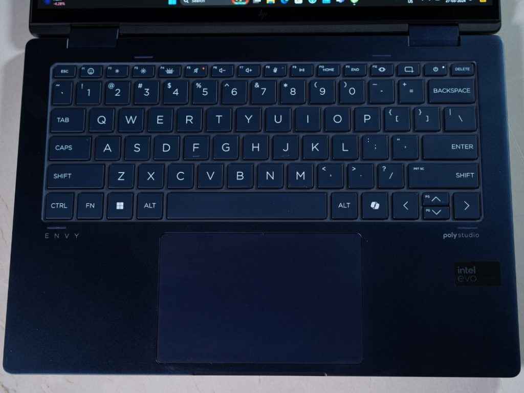 HP Envy x360 14 Review laptop keyboard