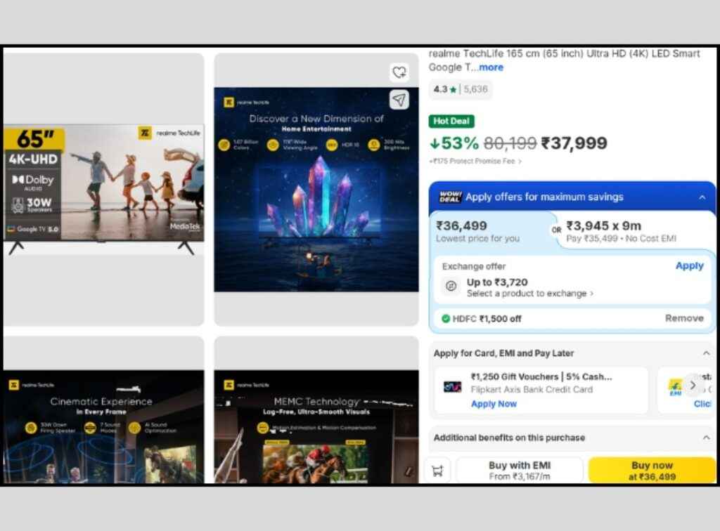 65 inch 4K Smart Tv deal