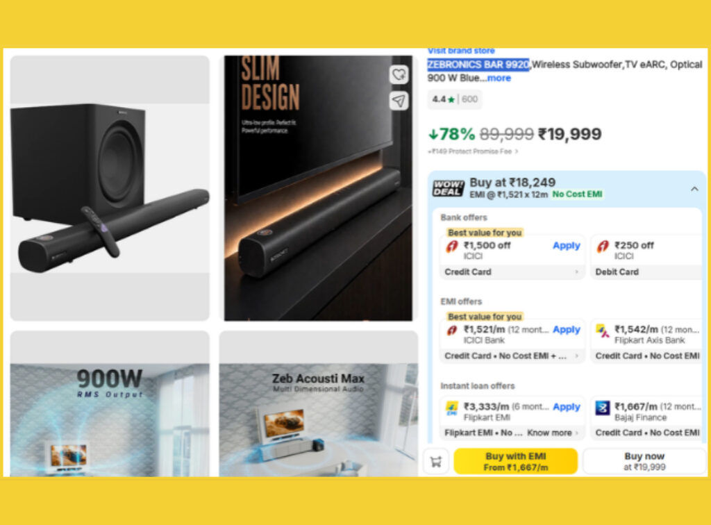 7.1.2 Dolby Atmos soundbar deal ON FLIPKART SALE