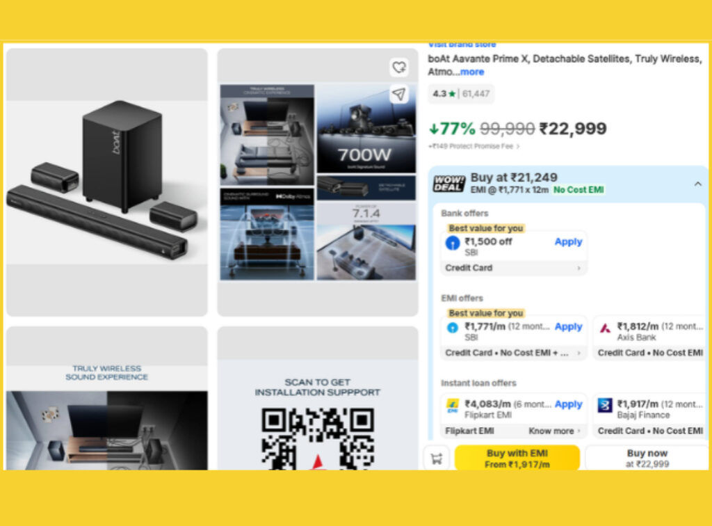 7.1.4 Dolby Atmos soundbar deal on flipkart sale