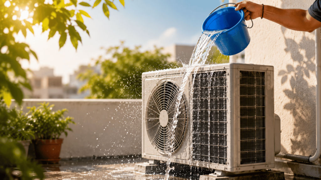 AC water trick to improve cooling performance