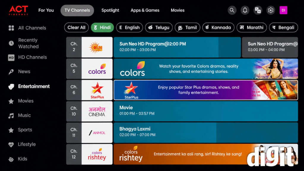 ACT Stream TV 4K Live TV
