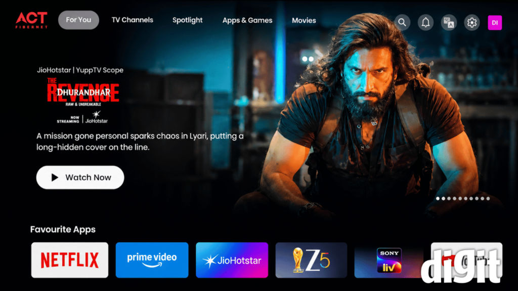 ACT Stream TV 4K Software experience