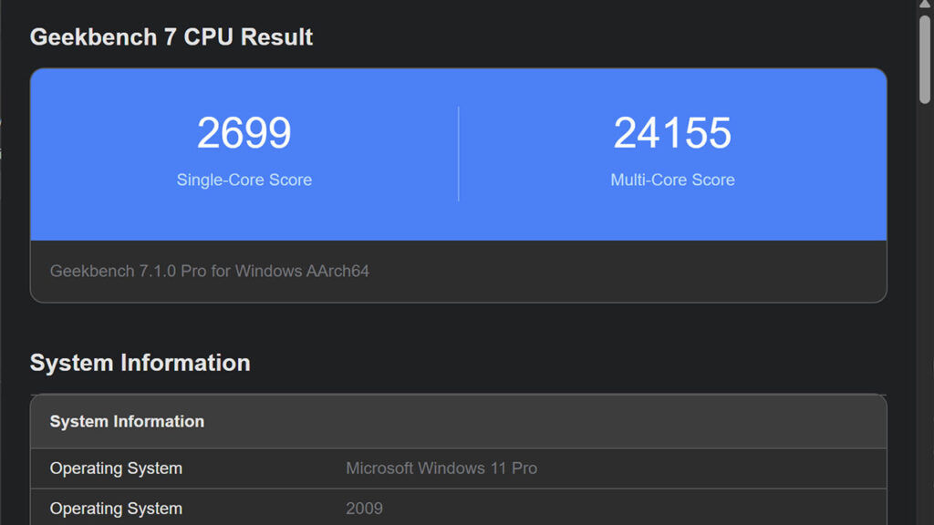 ASUS ProArt P16 RTX Spark Laptop Geekbench 7
