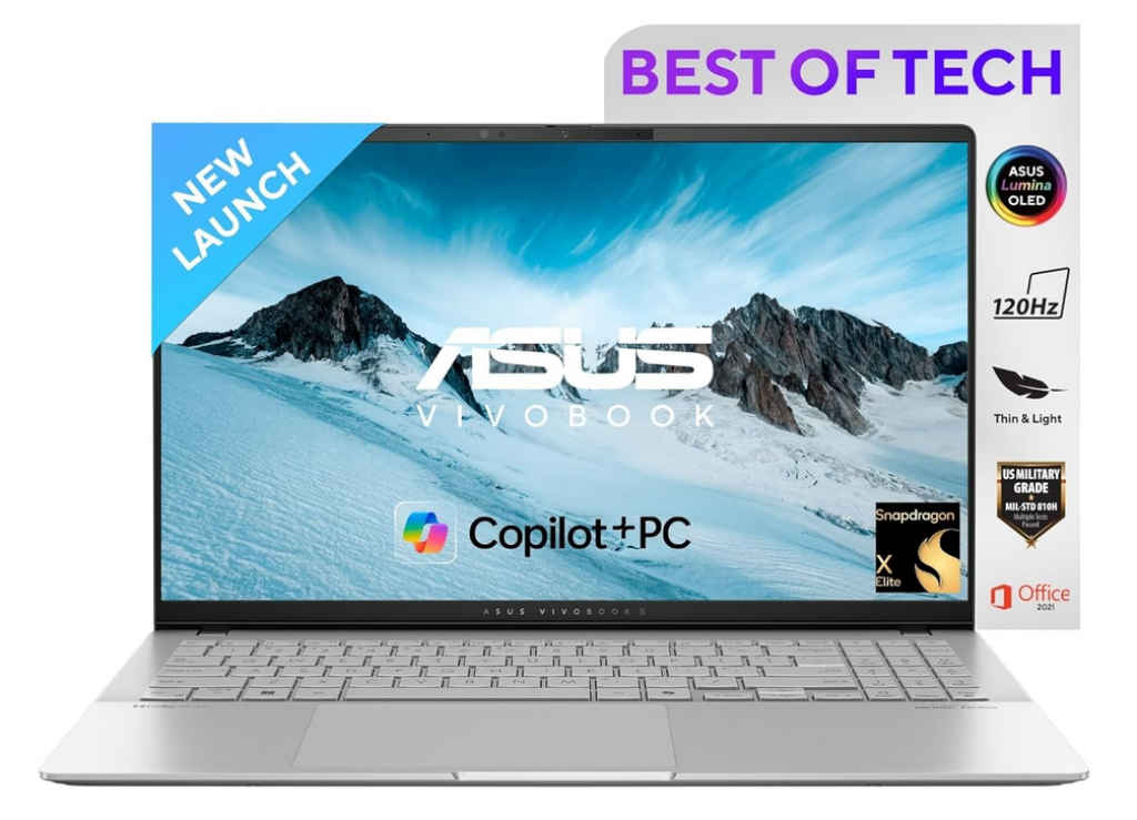 ASUS Vivobook S 15, 15.6 3K OLED Snapdragon X Elite Processor