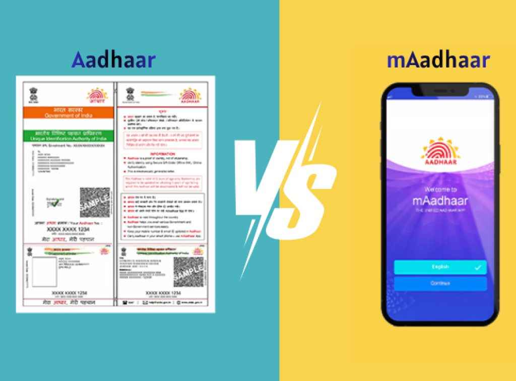 Aadhaar Vs mAadhaar App