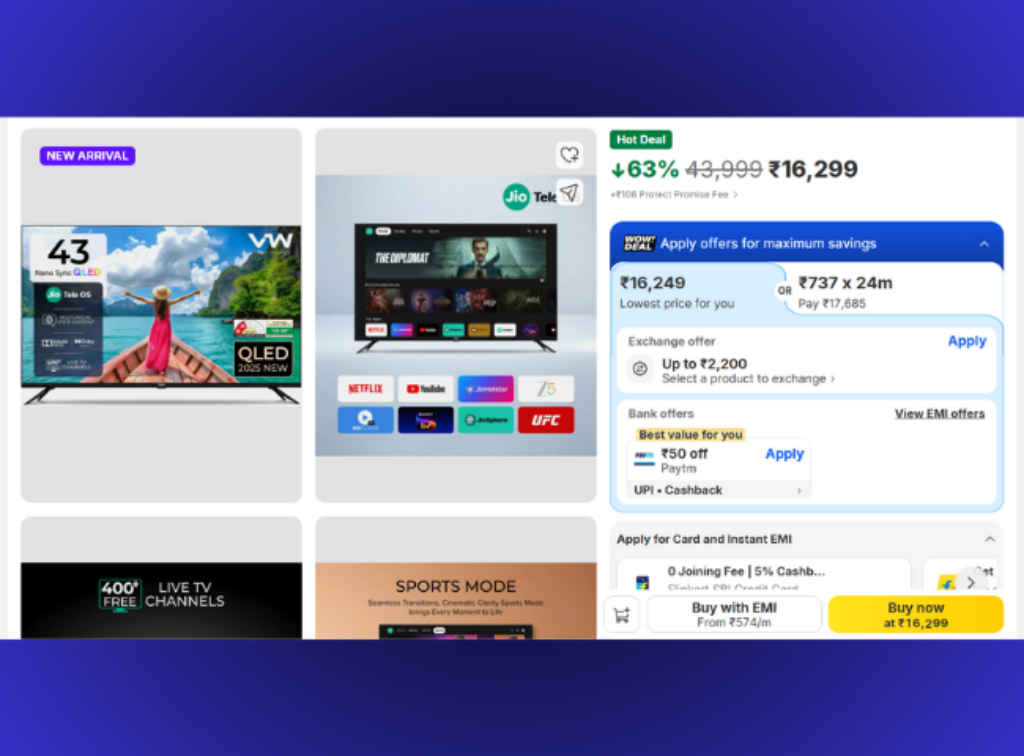 Affordable QLED Smart TV deal on Flipkart