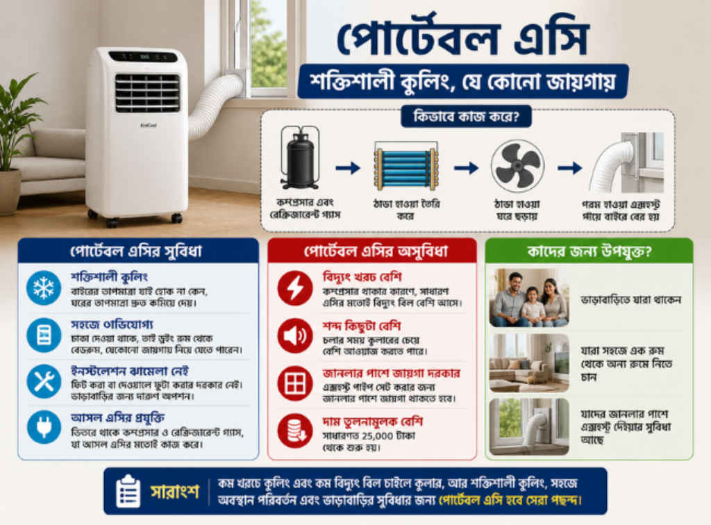 Air Cooler Vs Portable AC Price to cost and cooling