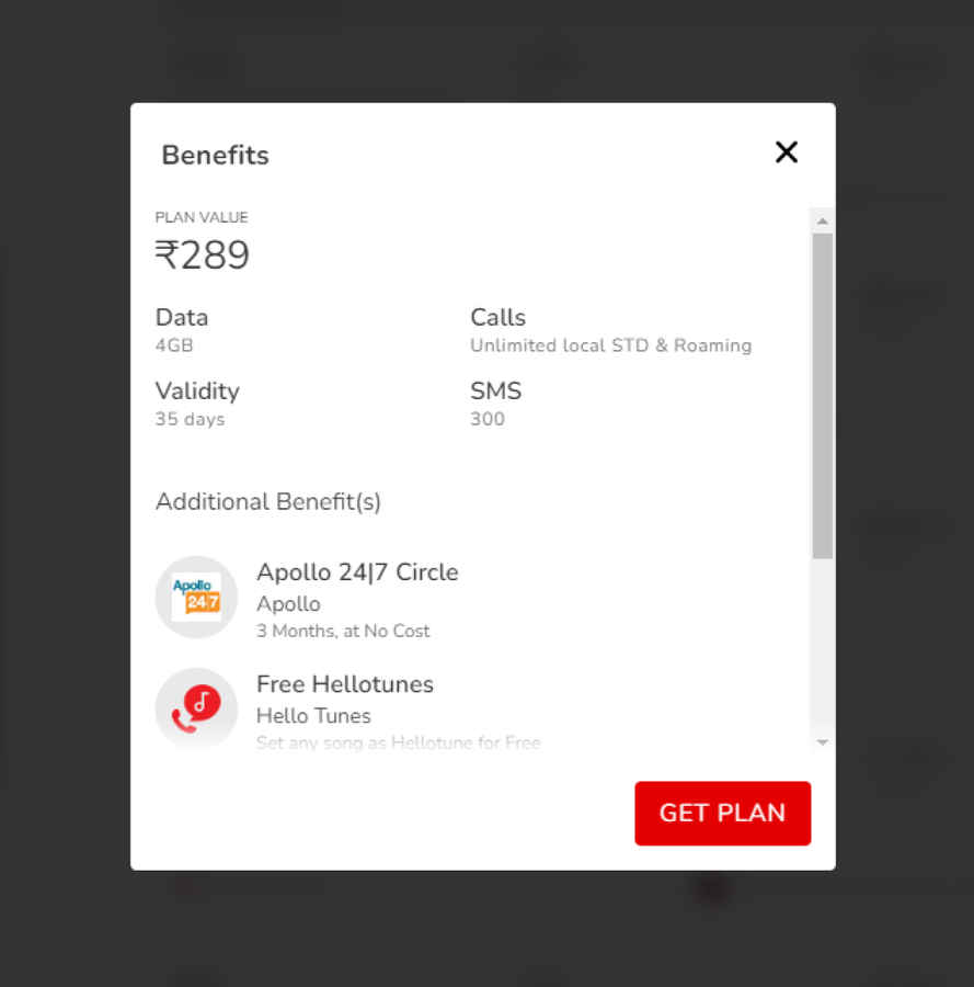 Airtel 35 days validity plan