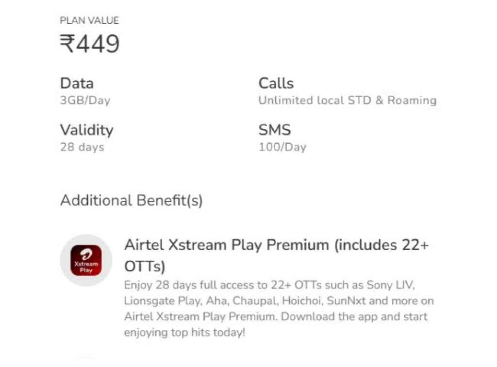 Airtel 449 plan