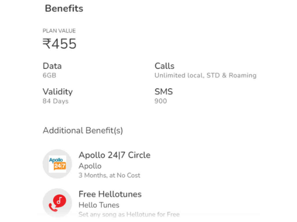 Airtel 455 Prepaid Plan