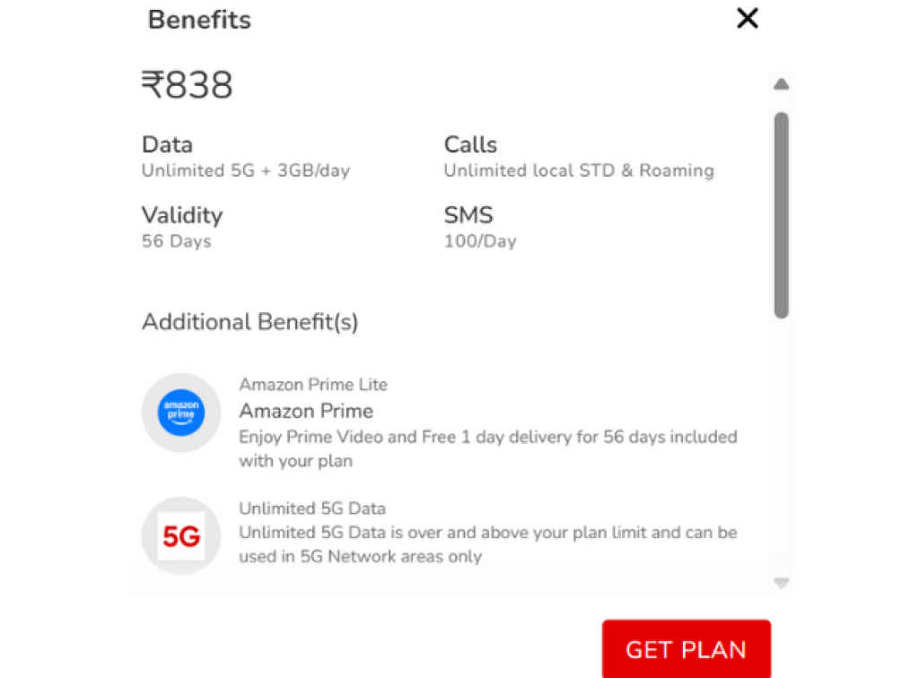 Airtel 838 Recharge Plan