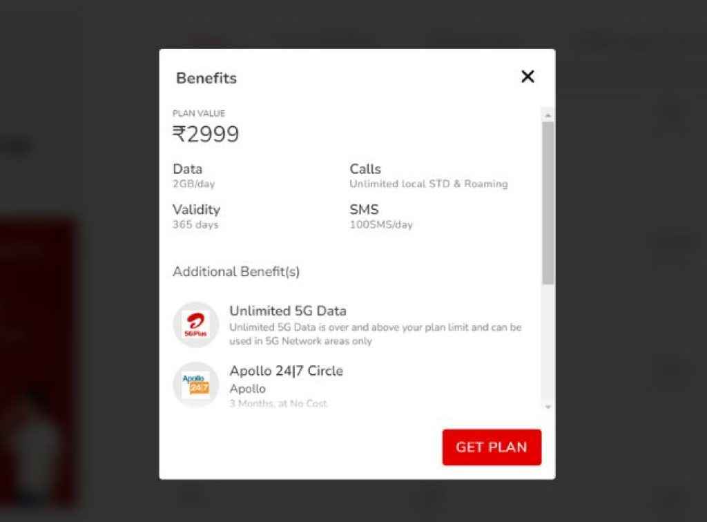 Airtel Rs 2999 Prepaid Plan