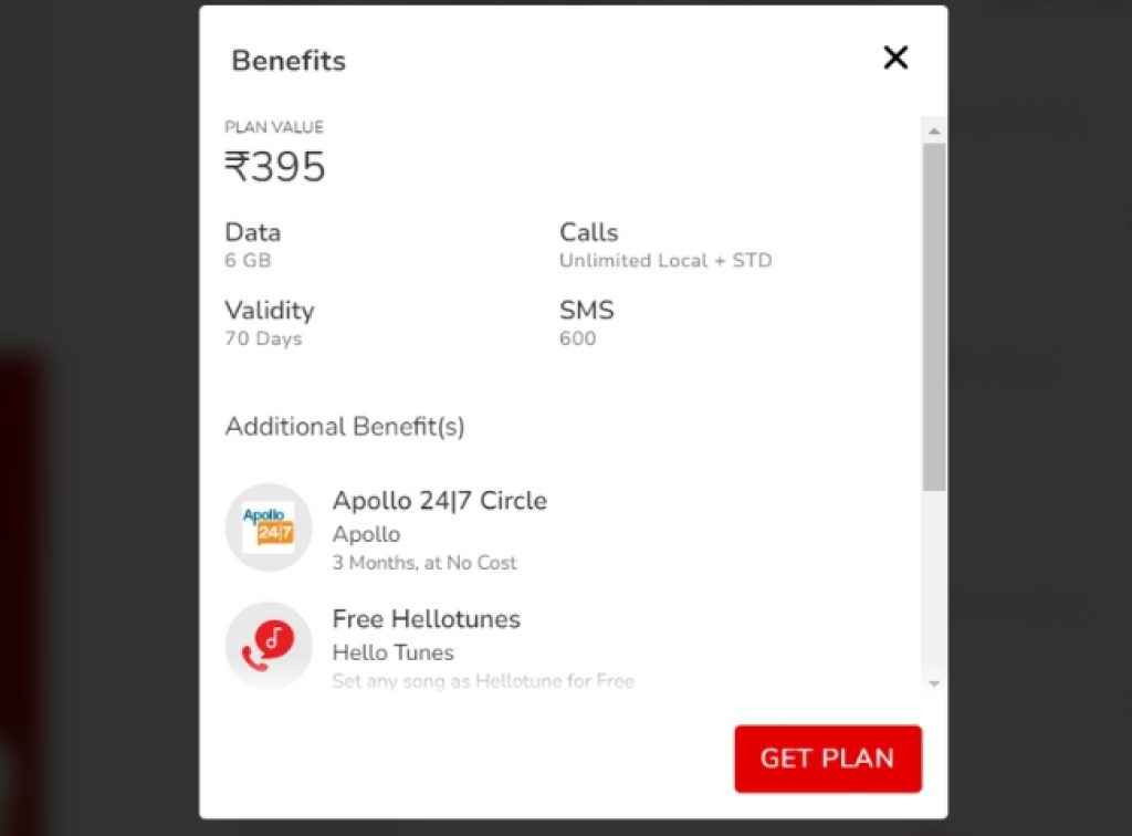 Airtel Rs 395 Plan Validity Increased