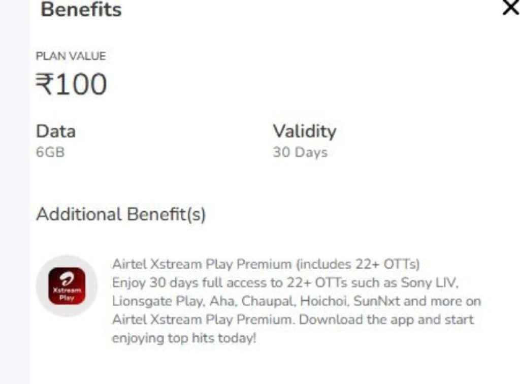 Airtel free Sony LIV subscription, Airtel Xstream Play offer,