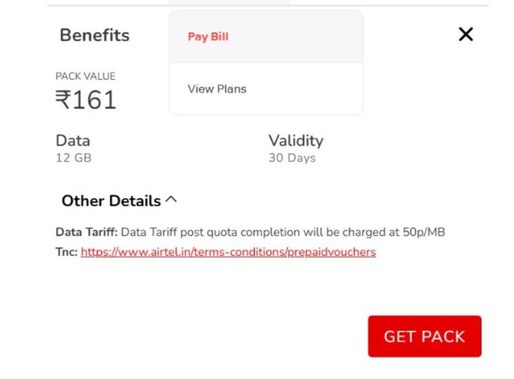 Airtel rs 161 delhi