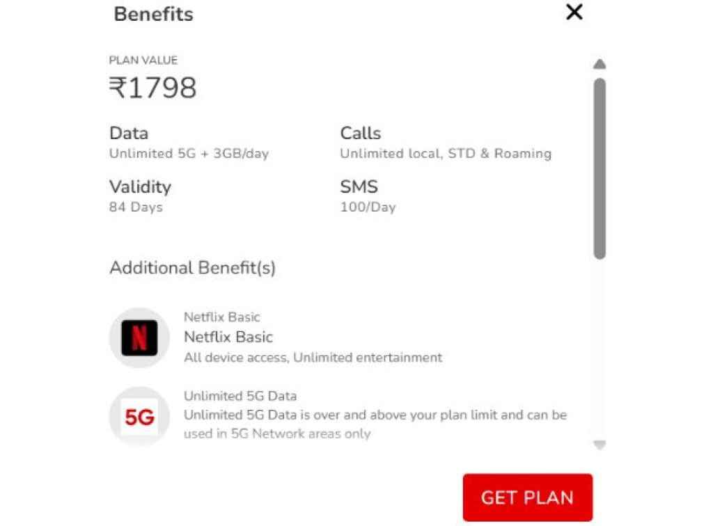 Airtel rs 1798