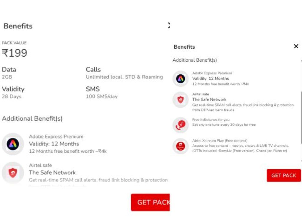 Airtel rs 199