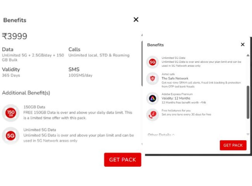 Airtel rs 3999