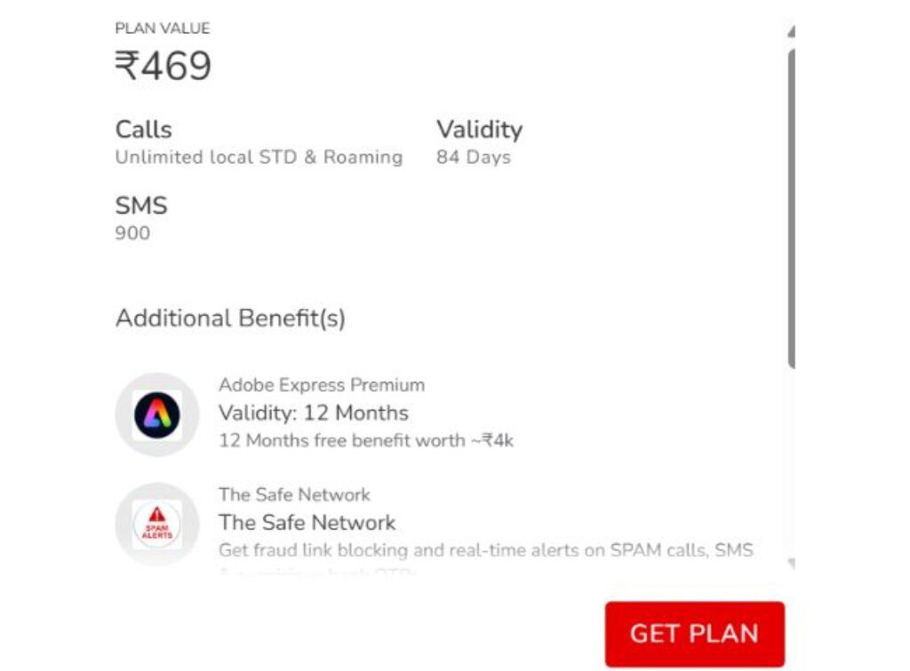 Airtel rs 469