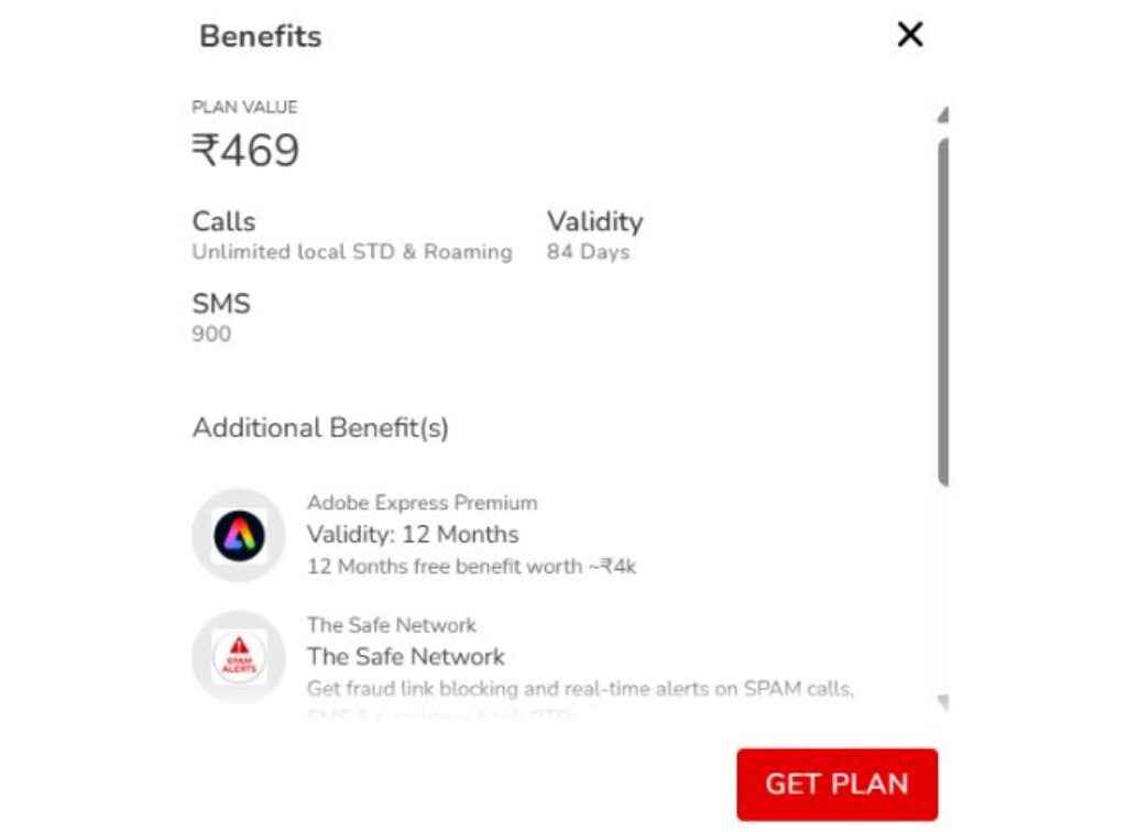 Airtel rs 469