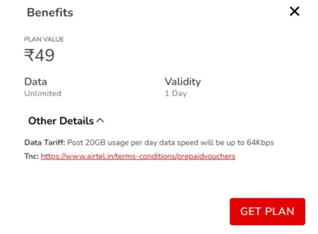 Airtel rs 49